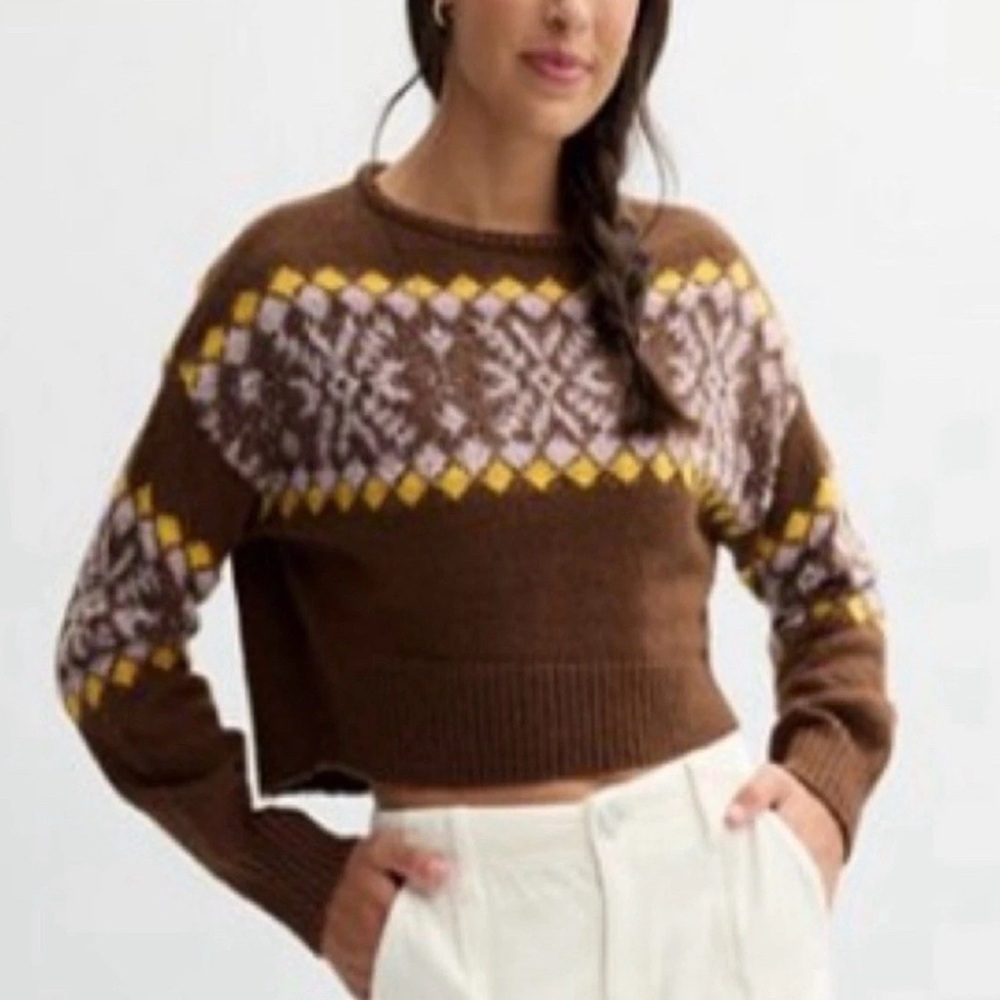 SO Shine Fair Isle Cropped Sweater